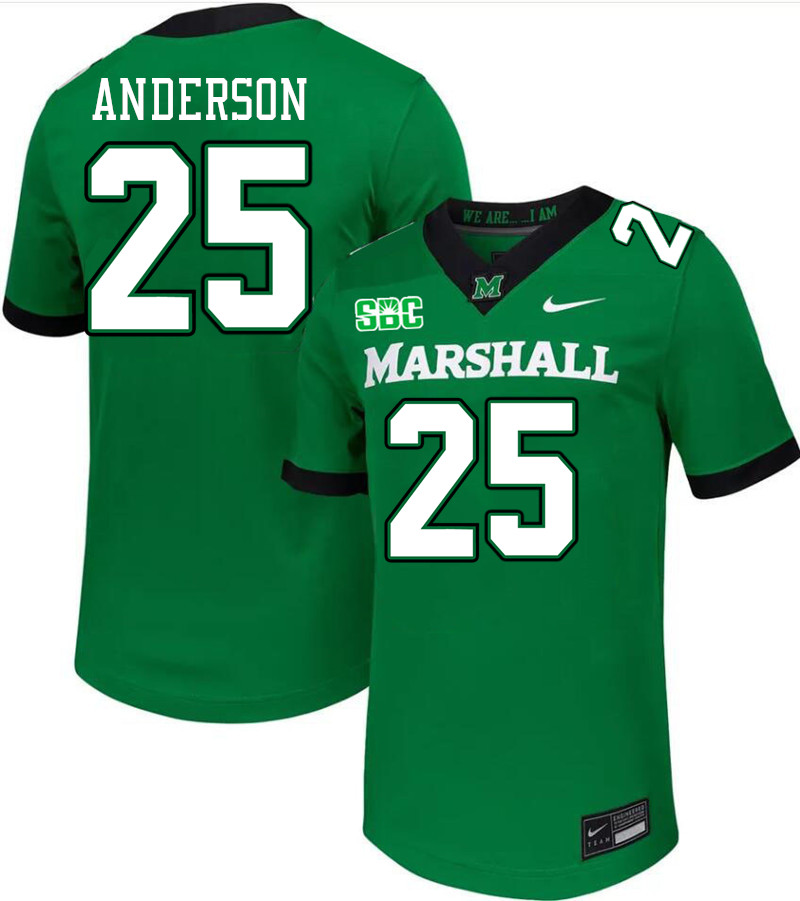 Men #25 J'Coryan Anderson Marshall Thundering Herd SBC Conference College Football Jerseys Stitched-